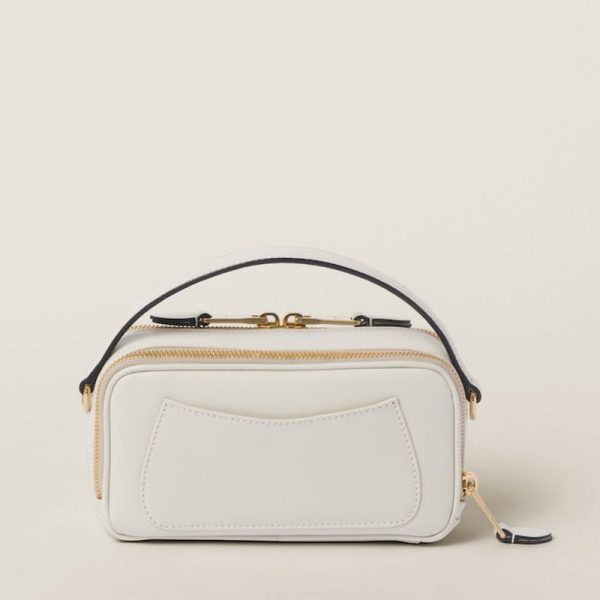 miu 0551 3 MIU MIU Leather Shoulder Bag Off White