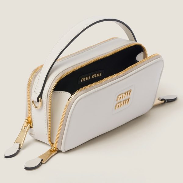 miu 0551 4 MIU MIU Leather Shoulder Bag Off White