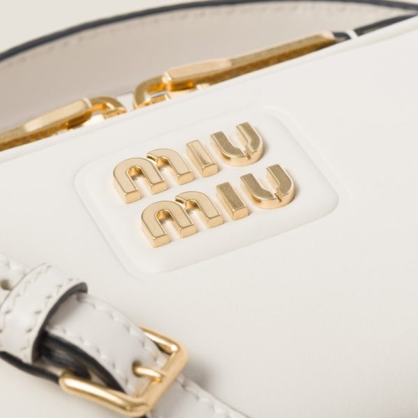 miu 0551 5 MIU MIU Leather Shoulder Bag Off White