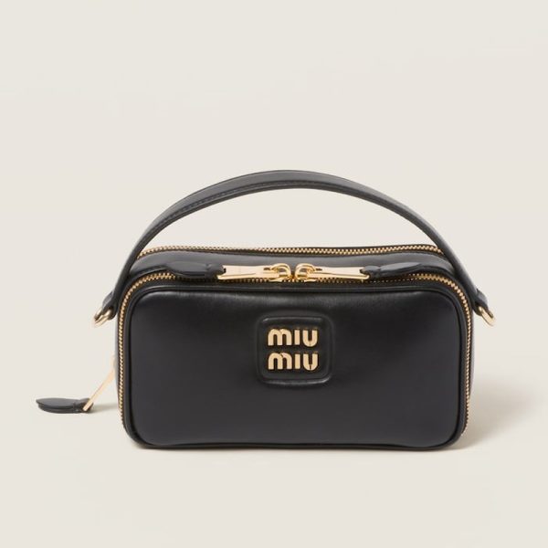 miu 0552 1 MIU MIU Leather Shoulder Bag Black