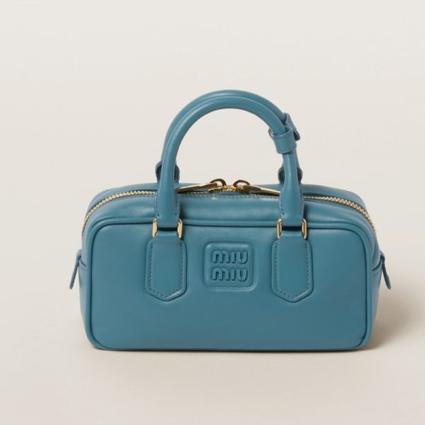 miu 0593 1 Miu Miu Arcadi Leather Bag Marine Blue