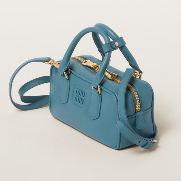 miu 0593 2 Miu Miu Arcadi Leather Bag Marine Blue