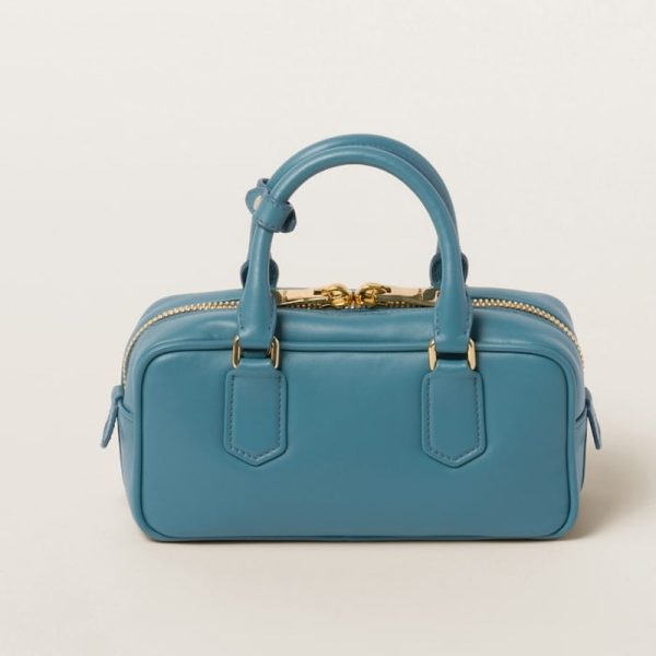 miu 0593 3 Miu Miu Arcadi Leather Bag Marine Blue