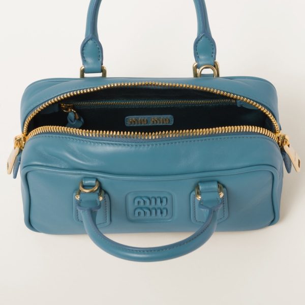 miu 0593 4 Miu Miu Arcadi Leather Bag Marine Blue