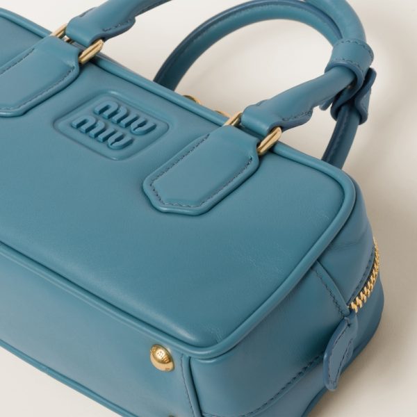 miu 0593 5 Miu Miu Arcadi Leather Bag Marine Blue