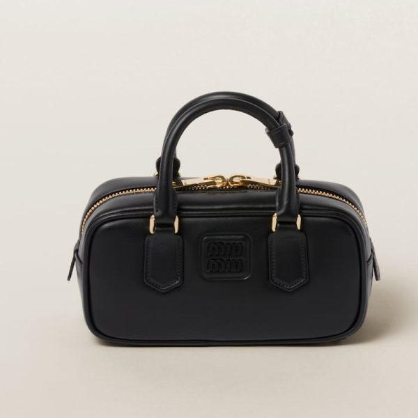 miu 0595 1 Miu Miu Arcadi Leather Bag Black