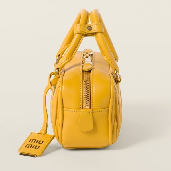 miu 0597 5 Miu Miu Arcadi Matelasse Leather Bag Yellow