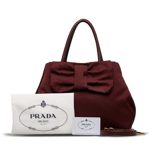 mqfz98lpht0y3p3h 11 Prada Ribbon Triangle Logo Plate Shoulder Bag Red