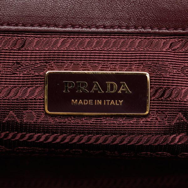 mqfz98lpht0y3p3h 6 Prada Ribbon Triangle Logo Plate Shoulder Bag Red