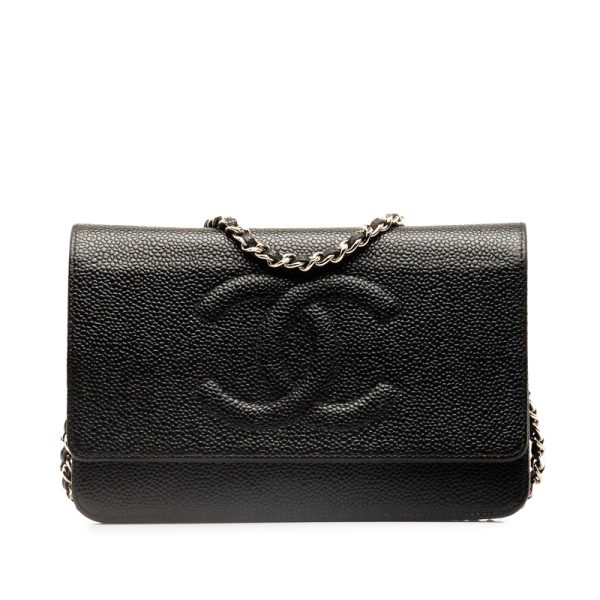 mr4agsb3v3chhkg9 1 CHANEL Cocomark Big Chain Shoulder Bag Wallet Bag Black Caviar Skin