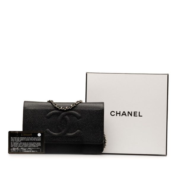 mr4agsb3v3chhkg9 12 CHANEL Cocomark Big Chain Shoulder Bag Wallet Bag Black Caviar Skin