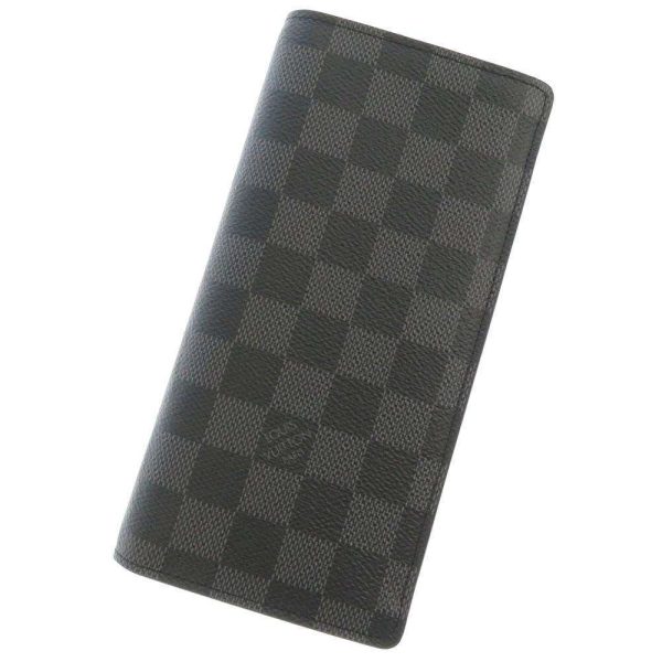 n62665 01 Louis Vuitton Portefeuille Braza Long Wallet Damier Graphite Black