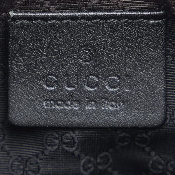 na1c0qq1h27viztc 6 Gucci Sherry Line Accessory Pouch Black Canvas Leather