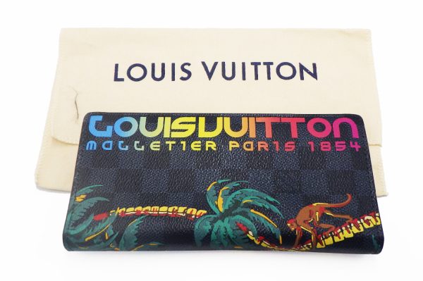 nk7097 6 Louis Vuitton Damier Leather Portefeuille Brazza Wallet