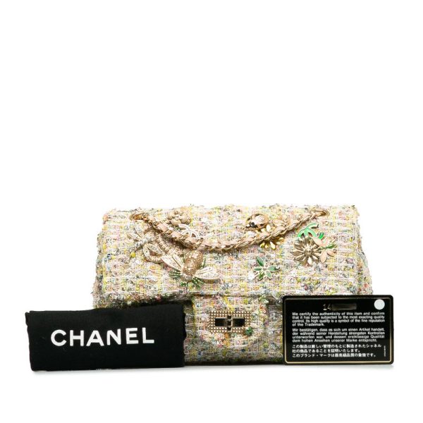 nyp8sudgbhqfetgz 10 CHANEL Cocomark 255 Insect Decoration Chain Shoulder Bag Multicolor Tweed Sequins