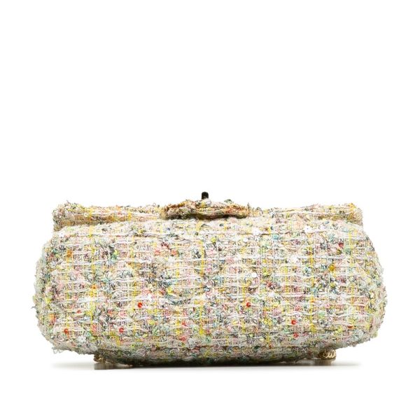 nyp8sudgbhqfetgz 4 CHANEL Cocomark 255 Insect Decoration Chain Shoulder Bag Multicolor Tweed Sequins