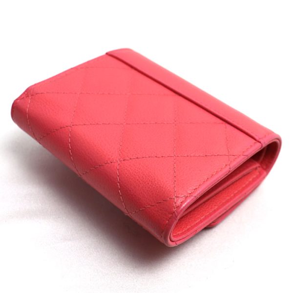 o24 0127 8 129 CHANEL Matelasse Small Flap Wallet Trifold Wallet Pink