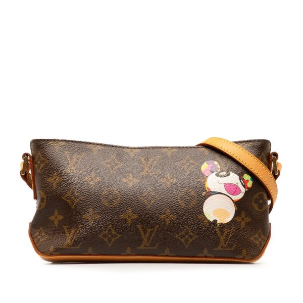 o6mxll32rxu5wxx5 1 Louis Vuitton Trotter Panda Takashi Murakami Shoulder Bag Brown