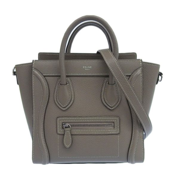 ob1578 1 Celine Luggage Leather Handbag Greige