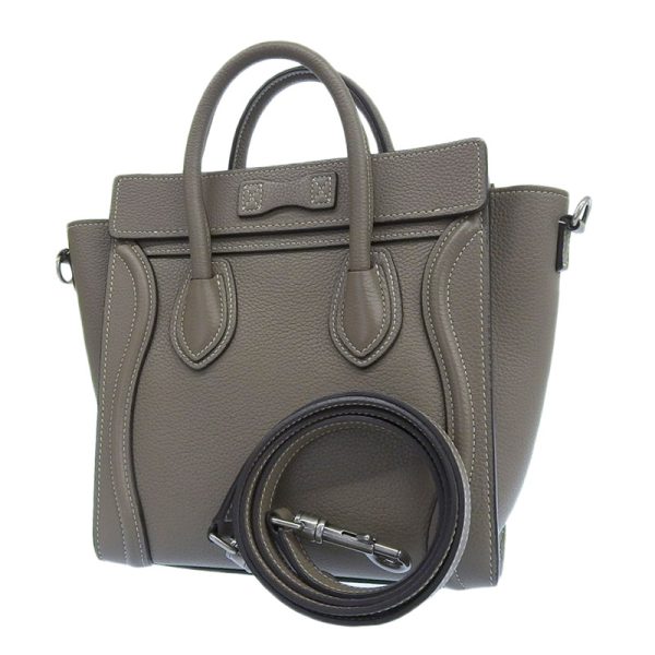 ob1578 2 Celine Luggage Leather Handbag Greige