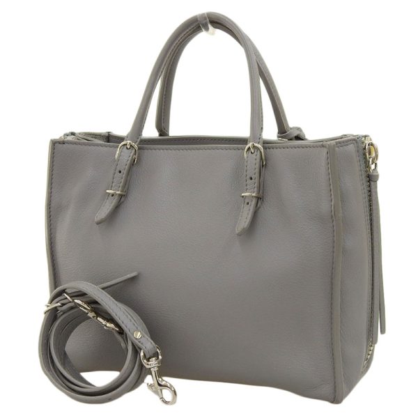 ob1591 2 Balenciaga Paper Mini Leather Handbag Gray