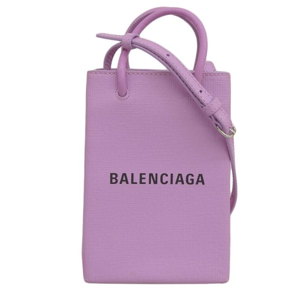 ob1762 1 Balenciaga Shopping Phone Holder Leather Shoulder Bag Purple