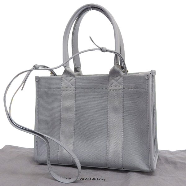 ob1859 2 Balenciaga Hardware Canvas Leather Tote Bag Gray