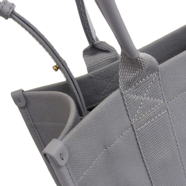 ob1859 5 Balenciaga Hardware Canvas Leather Tote Bag Gray