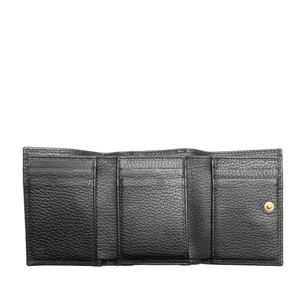 ofezyn5uucpfrzub 10 Gucci GG Marmont Double G Trifold Wallet Compact Wallet Black Leather