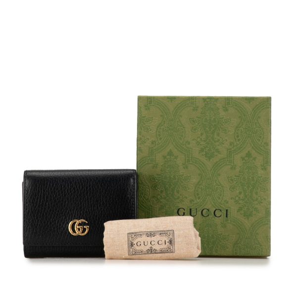 ofezyn5uucpfrzub 12 Gucci GG Marmont Double G Trifold Wallet Compact Wallet Black Leather