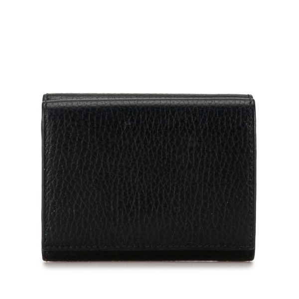 ofezyn5uucpfrzub 3 Gucci GG Marmont Double G Trifold Wallet Compact Wallet Black Leather