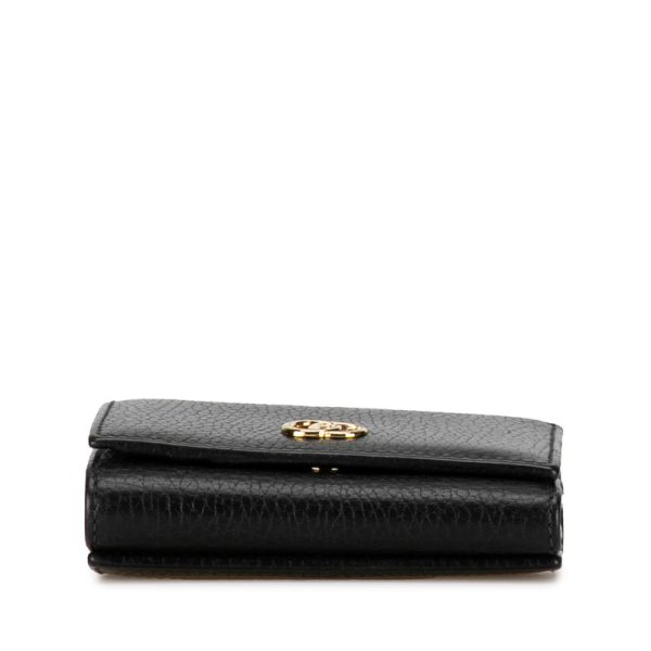 ofezyn5uucpfrzub 4 Gucci GG Marmont Double G Trifold Wallet Compact Wallet Black Leather