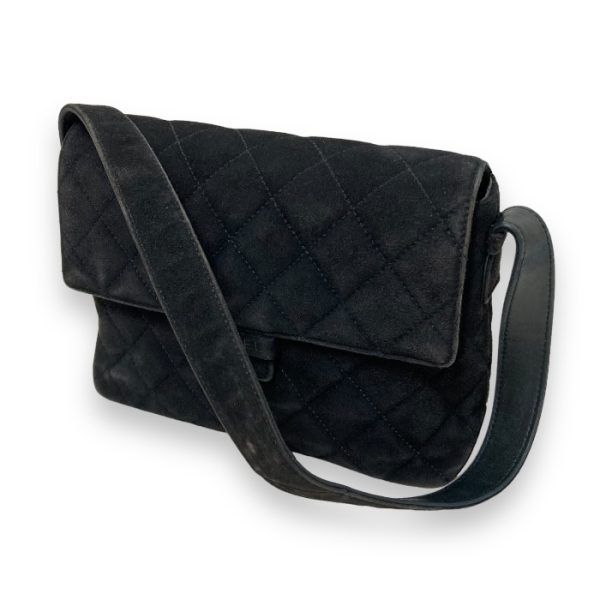 on1816 3 Chanel Matelasse Quilted Shoulder Bag Suede Black