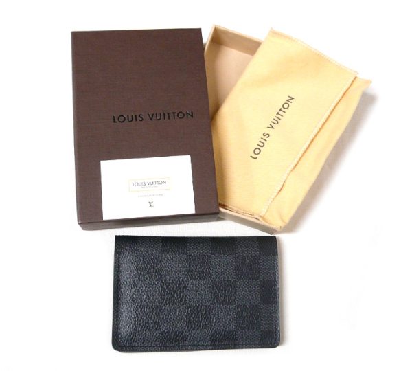 on5767 7 Louis Vuitton Damier Graphite Organizer de Poche Card Case Canvas Black