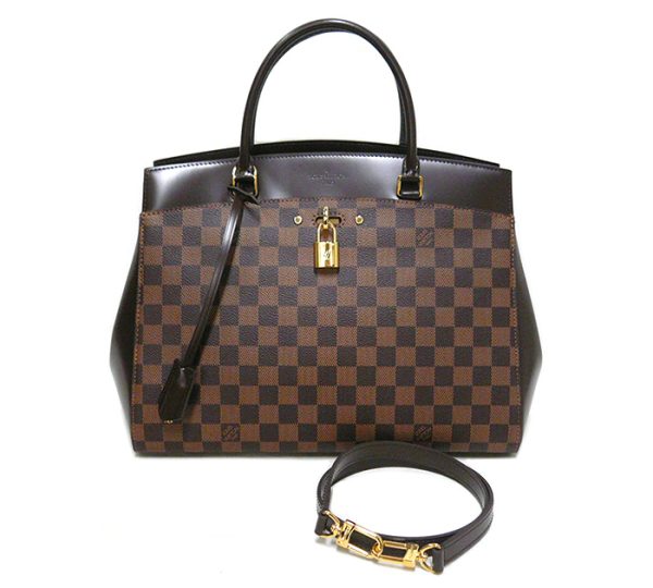 on5783 1 Louis Vuitton Damier Ebene Rivoli MM 2WAY Handbag Canvas Brown