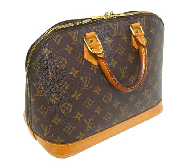 on5796 2 Louis Vuitton Alma Handbag Leather PVC Brown