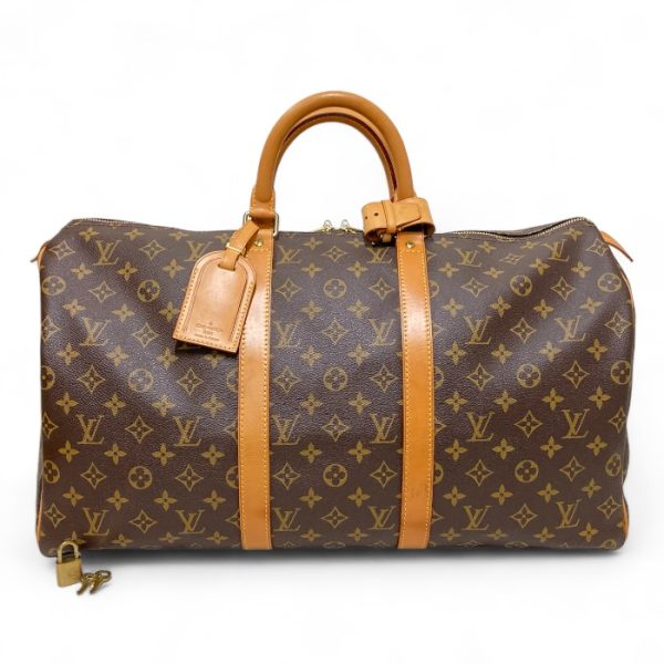 on5876 1 Louis Vuitton Monogram Keepall 50 Boston Bag Canvas Brown