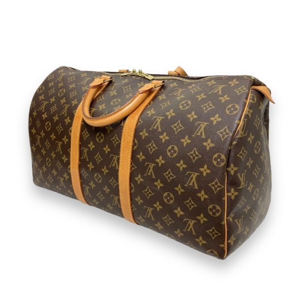 on5876 2 Louis Vuitton Monogram Keepall 50 Boston Bag Canvas Brown