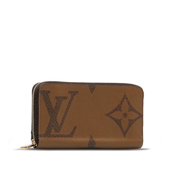 oxbkaz7hwhejl9mu 2 Louis Vuitton Giant Monogram Reverse Zippy Wallet Brown