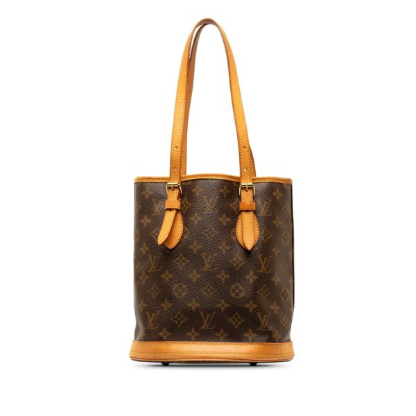 oyyaimafod3dtkjp 1 Louis Vuitton Monogram Petit Bucket PM Shoulder Bag M42238 Brown