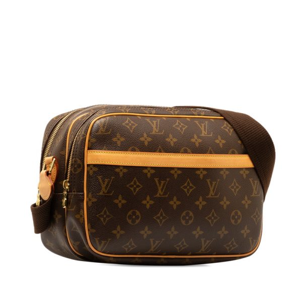 ozb1nhiiakqdd4cm 2 Louis Vuitton Monogram Reporter PM Shoulder Bag M45254 Brown