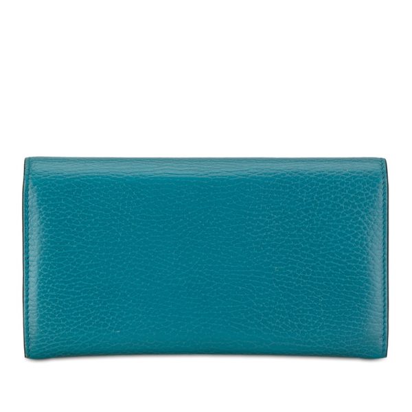 pchyw5tu5ec39912 3 Gucci Interlocking G long wallet turquoise blue leather