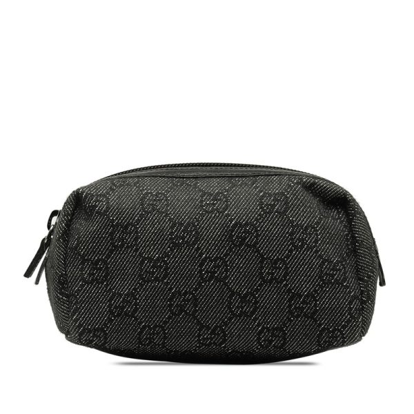 pj5mdp013xejfh19 1 Gucci GG Canvas Pouch 29596 Black Canvas Leather