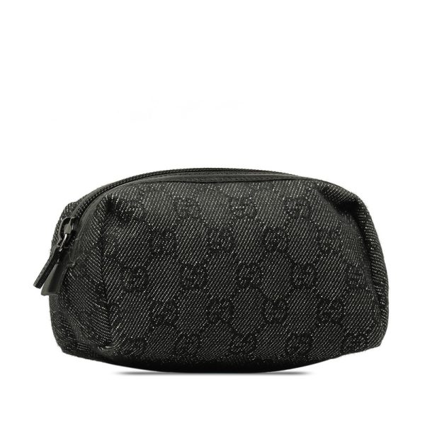 pj5mdp013xejfh19 2 Gucci GG Canvas Pouch 29596 Black Canvas Leather