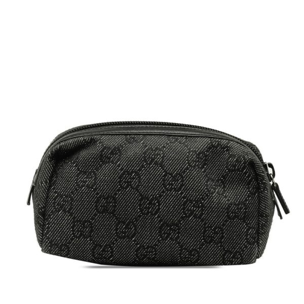 pj5mdp013xejfh19 3 Gucci GG Canvas Pouch 29596 Black Canvas Leather