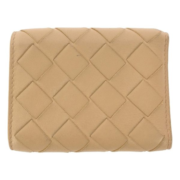 pl04fucbwtx5 2 Bottega Veneta Intrecciato Trifold Compact Wallet Beige