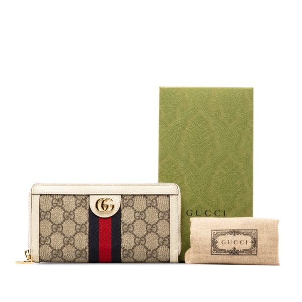 pmpwr80tcp26qcrf 11 Gucci GG Supreme Marmont Ophidia Long Wallet White