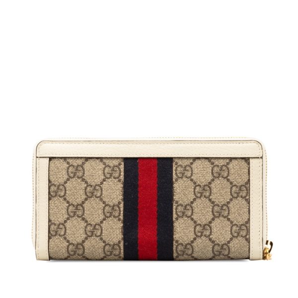 pmpwr80tcp26qcrf 3 Gucci GG Supreme Marmont Ophidia Long Wallet White