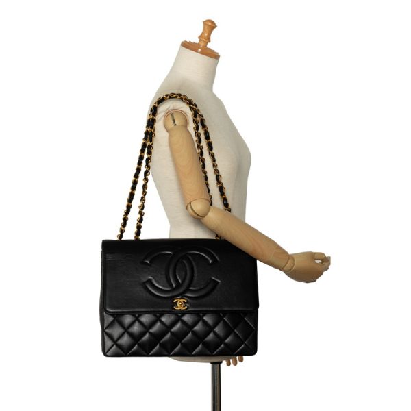 puvrxmm82qd4czrg 14 CHANEL Deca Matelasse 34 Coco Mark Single Flap Chain Shoulder Bag Black Lambskin