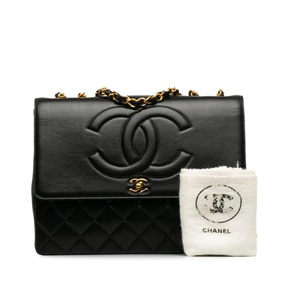 puvrxmm82qd4czrg 15 CHANEL Deca Matelasse 34 Coco Mark Single Flap Chain Shoulder Bag Black Lambskin